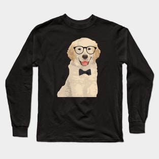 Cute Hipster Golden Retriever Puppy T-Shirt Long Sleeve T-Shirt